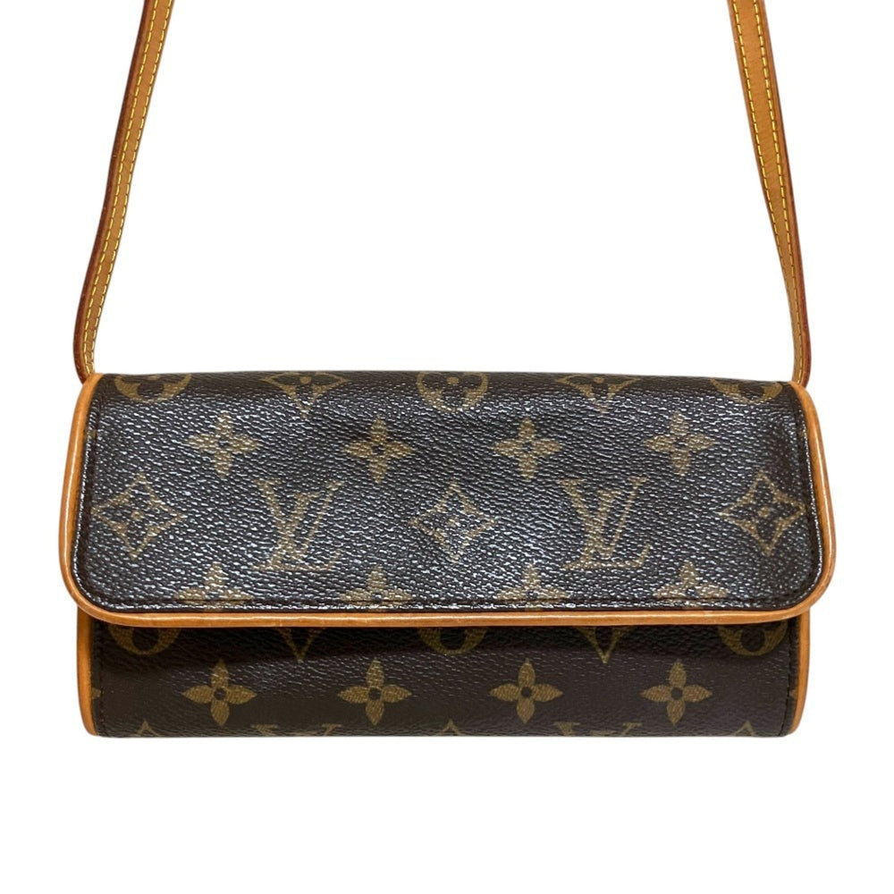 LOUIS VUITTON Louis Vuitton Pochette Twin PM Monogram Shoulder Bag M51854 Brown Women's — Like New