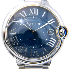 Cartier Ballon Bleu de automatic watch, total weight 119.4g, stainless steel, blue dial, WSBB0061 — Very Good