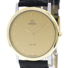 OMEGA De Ville Prestige Quartz Gold Plated Mens Watch 7400.11 Polished — Very Good