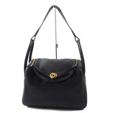 HERMES Lindy 30 Gold Hardware Taurillon Clemence Shoulder Bag Black B Stamp Comes with Dust Made in France Women's — Like New