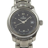 Fendi Olologi Watch 210L Stainless Steel Quartz Analog Display Black Dial Women's — Good