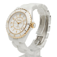 Chanel J12 Caliber 12.1 Watch H9540 Automatic (with manual winding) White Dial 18K Yellow Gold Ceramic Ladies CHANEL — Very Good