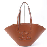 CELINE Cuir Triomphe Coufun Medium Tote Bag in Tan Smooth Calfskin (196953DU3.04LU) with Dust Bag, Made Italy, Women's — Like New