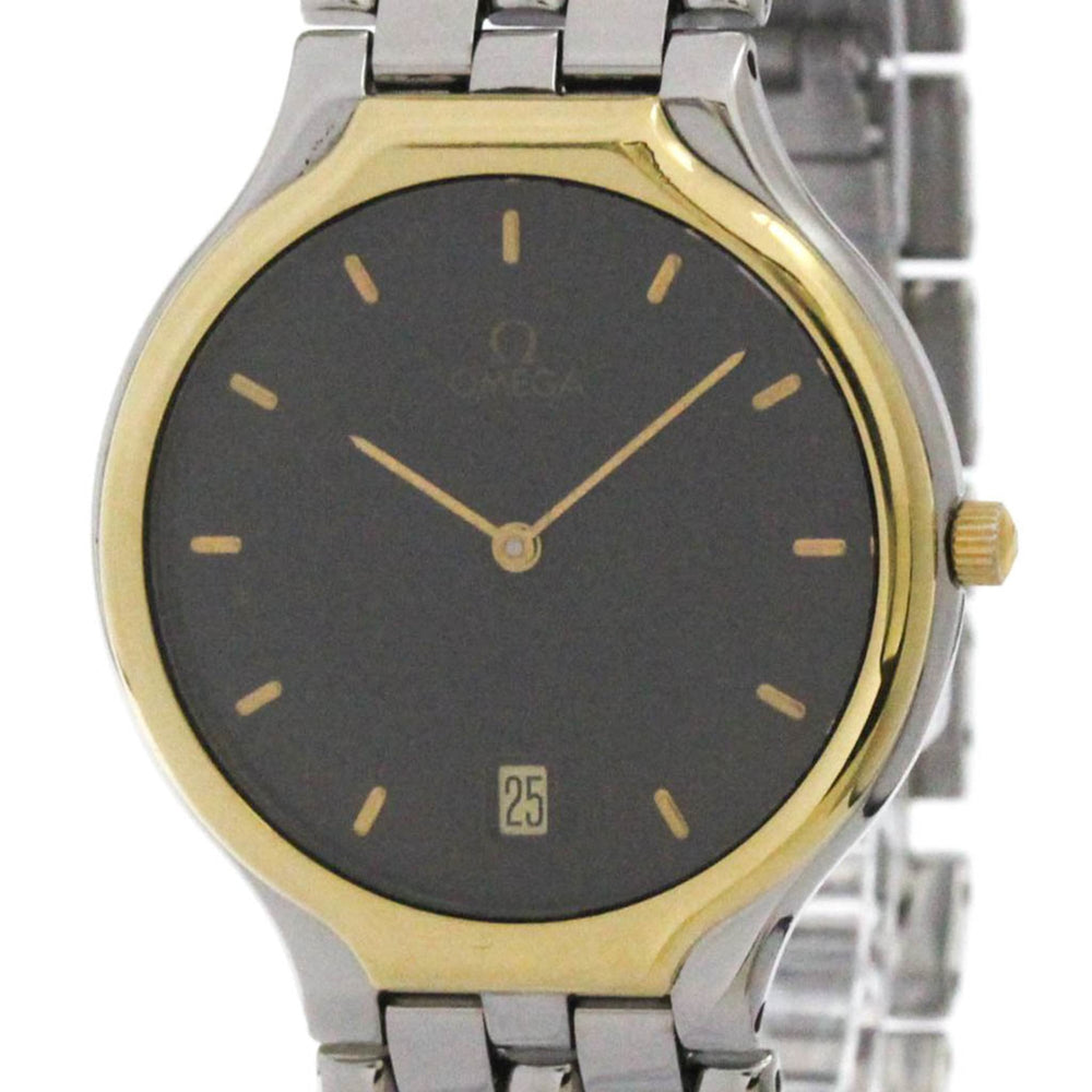 OMEGA De Ville Symbol K18 Gold Steel Quartz Mens Watch 196.0316 Polished — Very Good