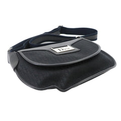Christian Dior Trotter Street Chic Shoulder Handbag, Canvas and Leather, Black/Navy — Like New