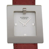 Hermès BE1.210 Women's Stainless Steel and Leather Strap Watch with Quartz Movement, Analog Display, White Dial — Good