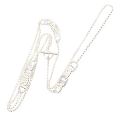Hermes Chaine d'Ancre Area II Long Necklace, Sterling Silver 925, Women's Jewelry, Tone — New - Store Return