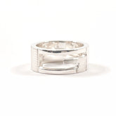 GUCCI Branded Cutout G Ring, Sterling Silver 925, Size 10, Silver, Women's — Like New