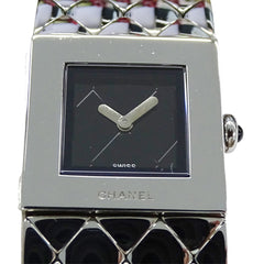 Chanel CHANEL Women's Watch, Brand Name, Matelassé, Quartz, Stainless Steel (SS), H0009, Silver, Black — Good