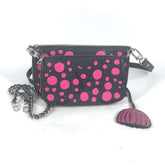LOUIS VUITTON M46421 Monogram Empreinte Yayoi Kusama LV x YK Multi Pochette Accessoires Crossbody Bag 3WAY Chain Shoulder Leather Women's Noir Fuchsia Black — Like New