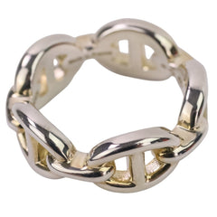 HERMES Chaine d'Ancre Enchaine PM AG925 Ring, Size 49 (equivalent), Silver, Women's — Like New