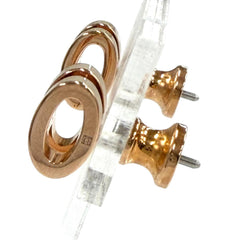 HERMES Mini Pop H Marron Glacé Rose Gold Earrings, Made in France, Women's, with Box and Dust Bag — Like New