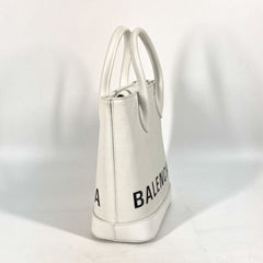 Balenciaga 596159 logo 2WAY Hand Bag Tote Bag Crossbody Shoulder Bag White Black — Like New