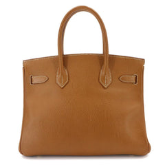 Hermes Birkin 30, Ardennes leather, natural finish, handbag, □B stamp, made in 1998, gold hardware — Like New