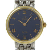 Omega De Ville 7261.83 Stainless Steel Watch, 1993 Model, Quartz, Analog, Black Dial, Ladies' Watch — Good