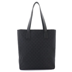 Gucci GG Canvas Medium Tote Handbag, Leather, Black, 834796, Silver Hardware Bag — New - Store Return