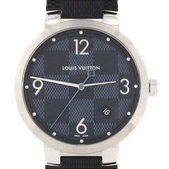 Louis Vuitton Tambour Slim Damier QA026 SS Quartz Watch — Good