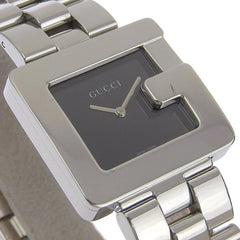 GUCCI Watch 4600L Stainless Steel Swiss Made Silver Quartz Analog Display Black Dial Ladies — Good
