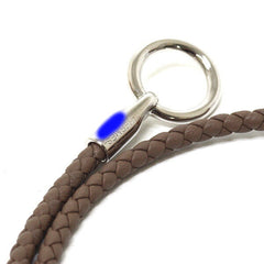 Hermes HERMES Leather Bracelet Glenan Double Tour Etoupe — Like New