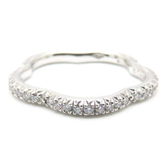 CHANEL Camellia Diamond Eternity Ring, Size #48, 18K White Gold, Women's, J3211 295242 — Like New