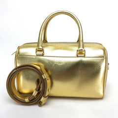SAINT LAURENT Saint Laurent Paris Baby Duffle Handbag Shoulder Bag Leather Women's Gold — Like New