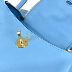HERMES Mini Lindy Swift Blue Aztec Tote Bag Shoulder MINI Women's Men's — New - Store Return
