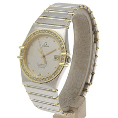 OMEGA Constellation Men's Watch, Stainless Steel with Diamonds, Quartz Movement, Analog Display, Silver Dial — Good