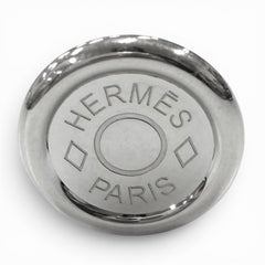 HERMES AG925 Sellier motif Clou de Selle cufflinks, silver, made in France, total weight 13.23g, men's, with box — Like New