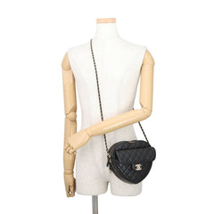 Chanel Chain Shoulder Bag Matelassé Coco Mark Heart Lambskin AS5764 CHANEL Black Handbag Women's — Like New