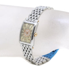 FRANCK MULLER 802 REL CD 1P CP STG Long Island Petite Pastille Stainless Steel xK18PG Pink Gold Ladies 39538 Watch — Very Good