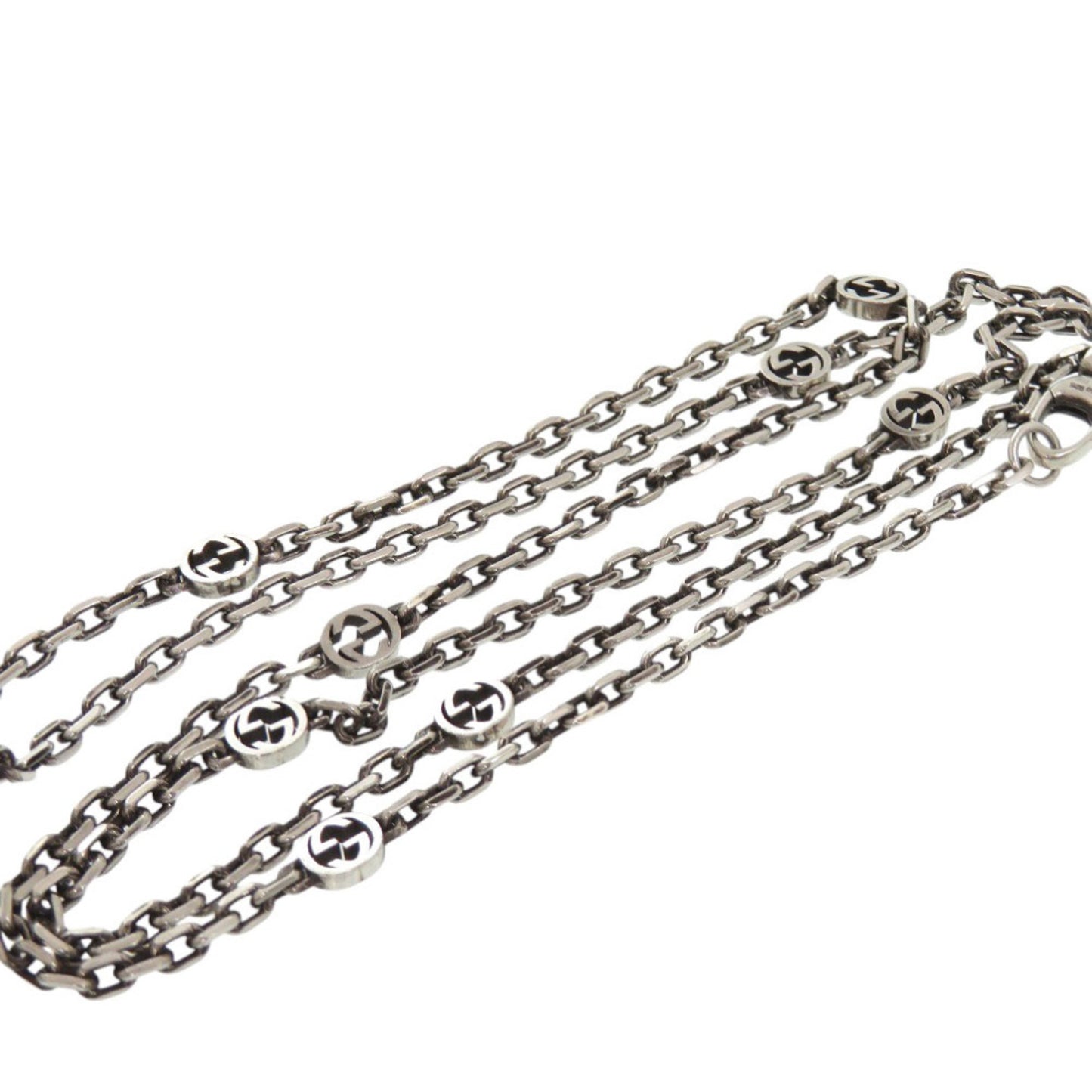 Like new Gucci Tiger Head Interlocking G Necklace in 925 Sterling Silver 1361 GUCCI