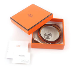 HERMES Be Api Double Tour Gold Orange Silver Hardware Triple Strand Leather Bracelet Z Stamp Comes with Box and Dust Bag Made in France Women's — Like New