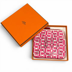 HERMES Carre Pocket Pink Veau Swift Round Zip Mini Pouch D Stamp Made in France Women's Comes with Box — Like New