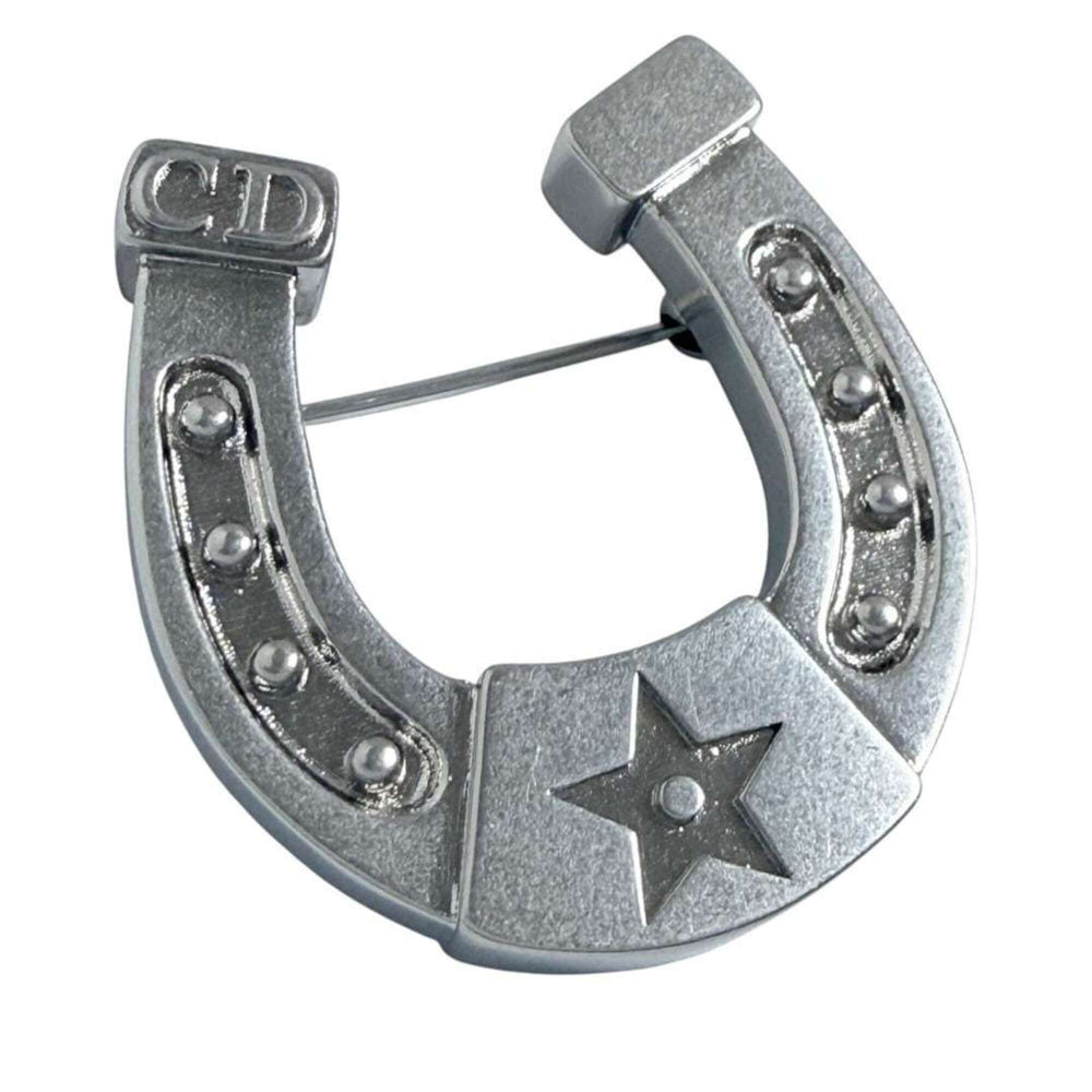 Christian Dior Dior Men's Horseshoe Pin Brooch, Silver Color — Like New
