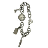GUCCI Gucci Logo Charm Stainless Steel Quartz Wristwatch Silver 37369 — Good