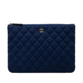 Chanel Matelassé Clutch Bag, Second Navy Canvas, Women's CHANEL — Like New