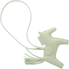 Unused Hermes Rodeo PM Lambskin Vert Fizz Keychain, W stamp, 0490HERMES — Like New