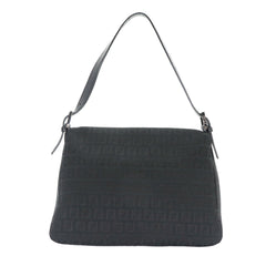 Fendi Zucchino Mamma Baguette Shoulder Handbag, Canvas, Black, 8BR001, Gunmetal Hardware — Like New