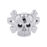 Christian Dior ring, Tete de Mort skull diamond, 18K white gold, ring size 55 — Like New