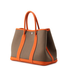 Hermes Garden TPM Tote Bag, Etoupe Orange, Toile Officier Negonda, W Stamp, Party, Garden, Handbag, Women's HERMES — Like New