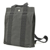 HERMES Hermes Herline Ad PM Canvas Tote Bag Backpack for Men and Women, Gray/Black — Like New