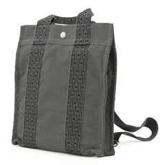 HERMES Hermes Herline Ad PM Canvas Tote Bag Backpack for Men and Women, Gray/Black — Like New