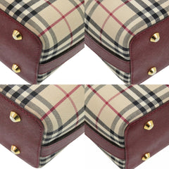 Burberry Nova Check Bag Canvas/Leather Beige Handbag 0406BURBERRY — Like New