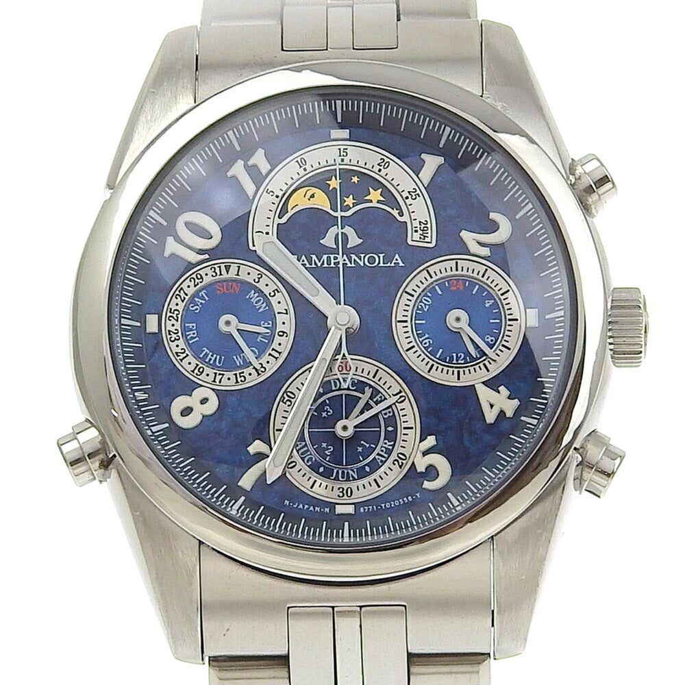 Citizen Campanola Watch Moon Face 6771-T010750-TA Stainless Steel Quartz Blue Dial Men's S111624325 — Good