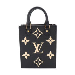 Louis Vuitton Petite Sac Plat, bicolor, Monogram Empreinte, 2-way handbag/shoulder bag, leather, black/beige, M81416, RFID — Like New