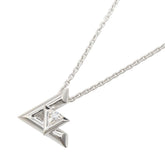 Louis Vuitton Pendant Volte 1 GM Diamond Necklace, 18K White Gold (18KWG), Diamond, Men's/Women's, Silver/Clear Tone — Like New
