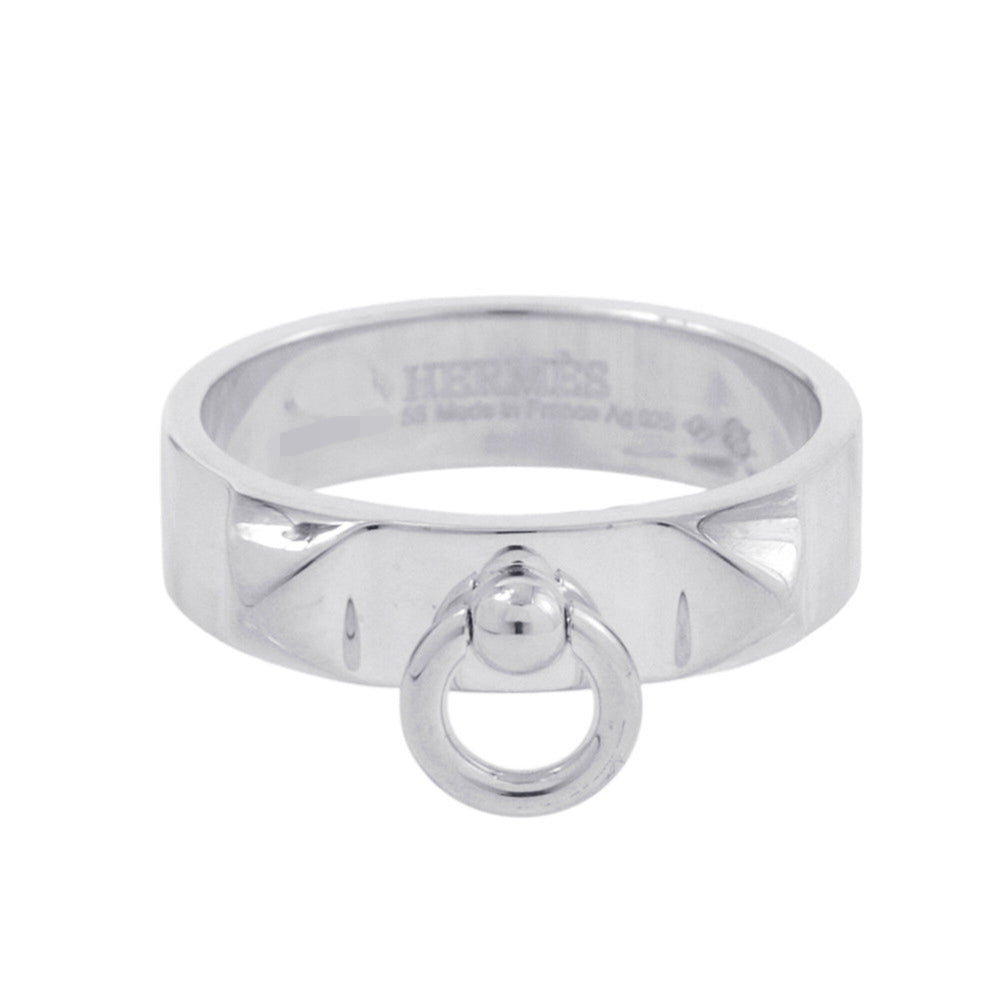 Hermes Collier de Chien PM Ring, SV925 Silver, H115607B, Ring Size 55 — Like New