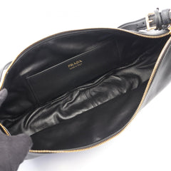 Prada Demi Lune Large Shoulder Bag/Handbag, Leather, Women's, Black — New - Store Return