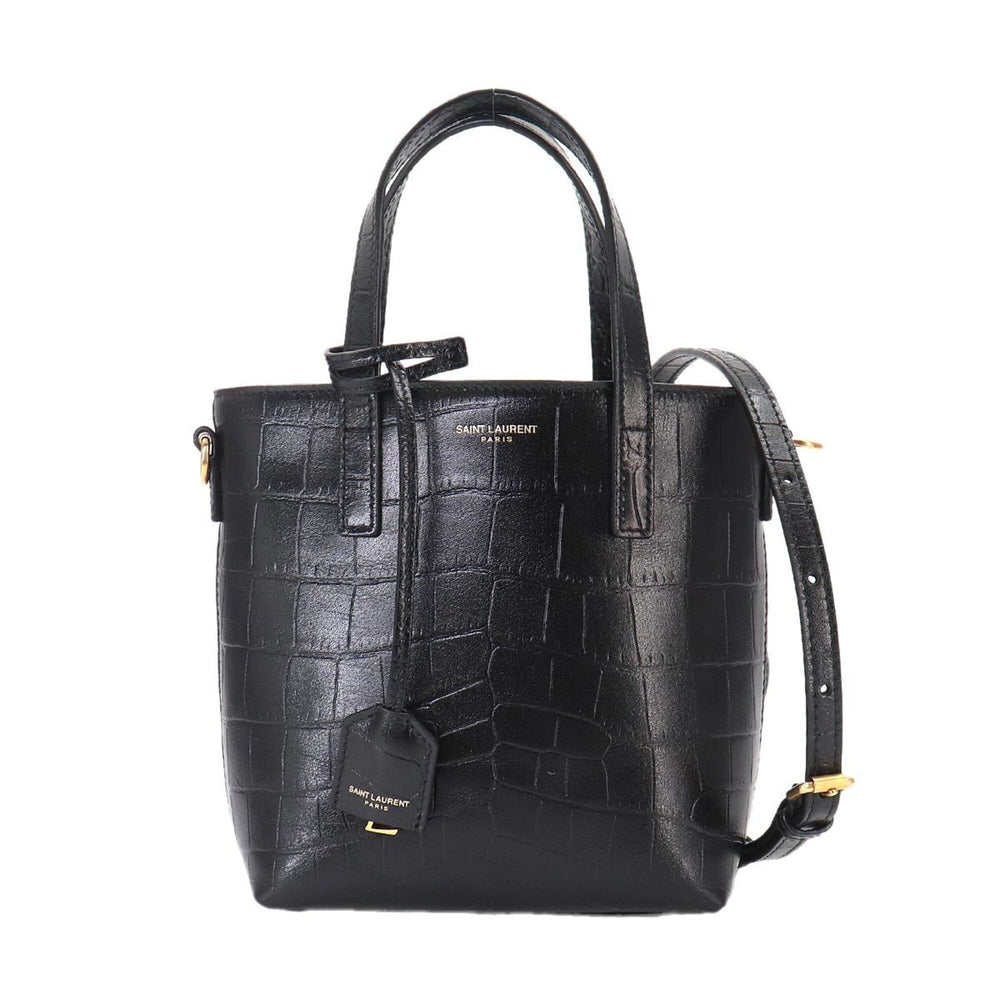 Saint Laurent Mini Toy 2-way Tote Shoulder Handbag Leather Black 712367 Gold Hardware Shopping — New - Store Return