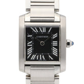 Cartier Tank Française SM Watch, Stainless Steel, Women's, Black, W51026Q3 — Very Good